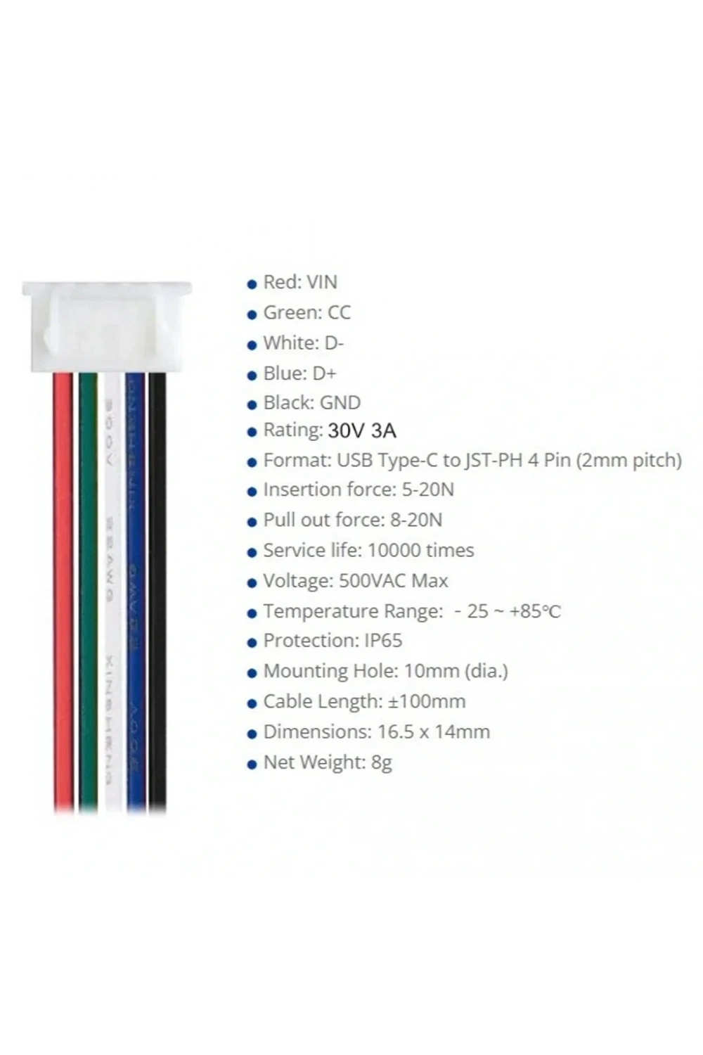 IC-266T-2 Pano Tip Type-C Şase Dişi Soket 5P ( Şarj + Data )