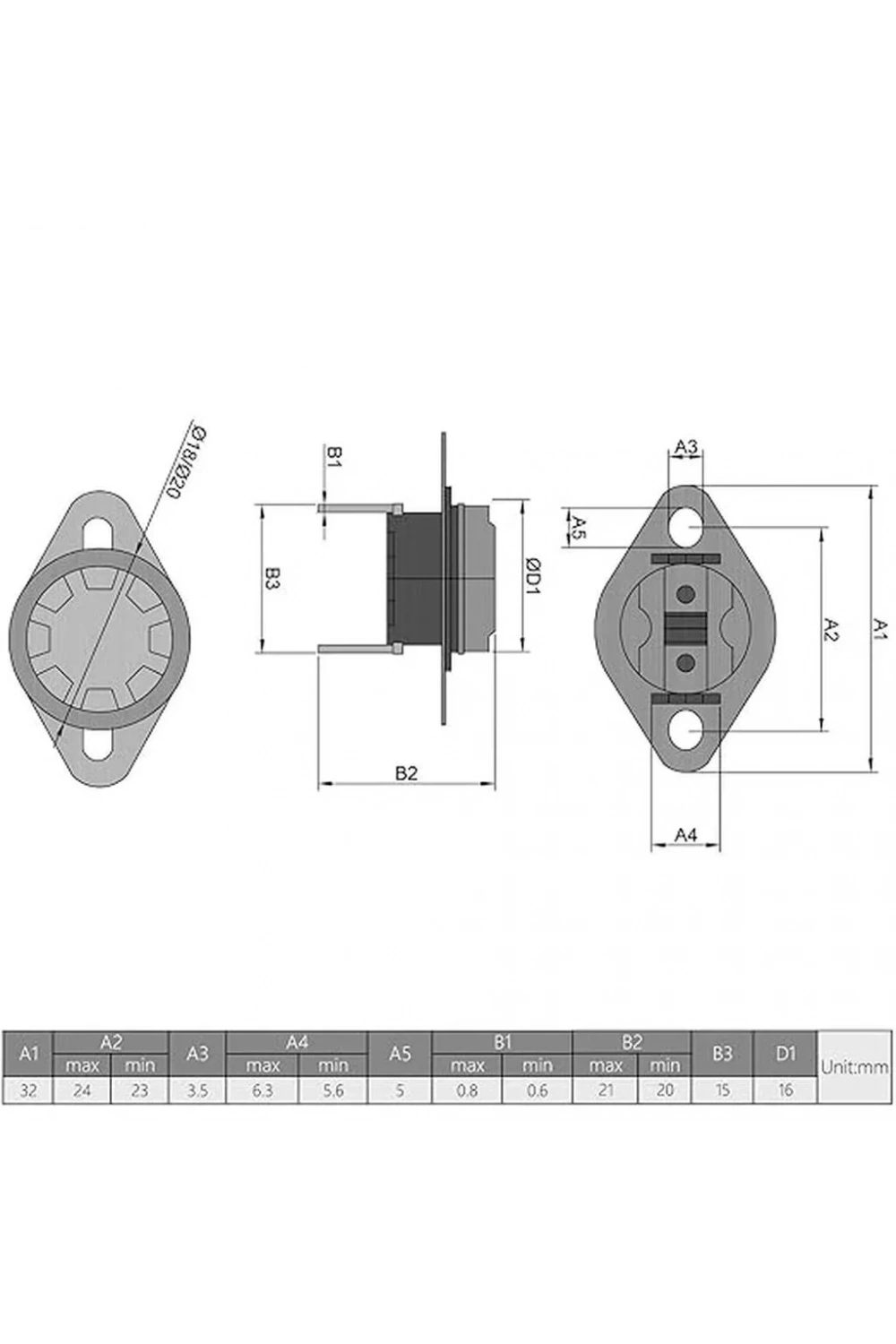 IC-269 NK 120°C Bi Metal Termostat Kontak Plastik