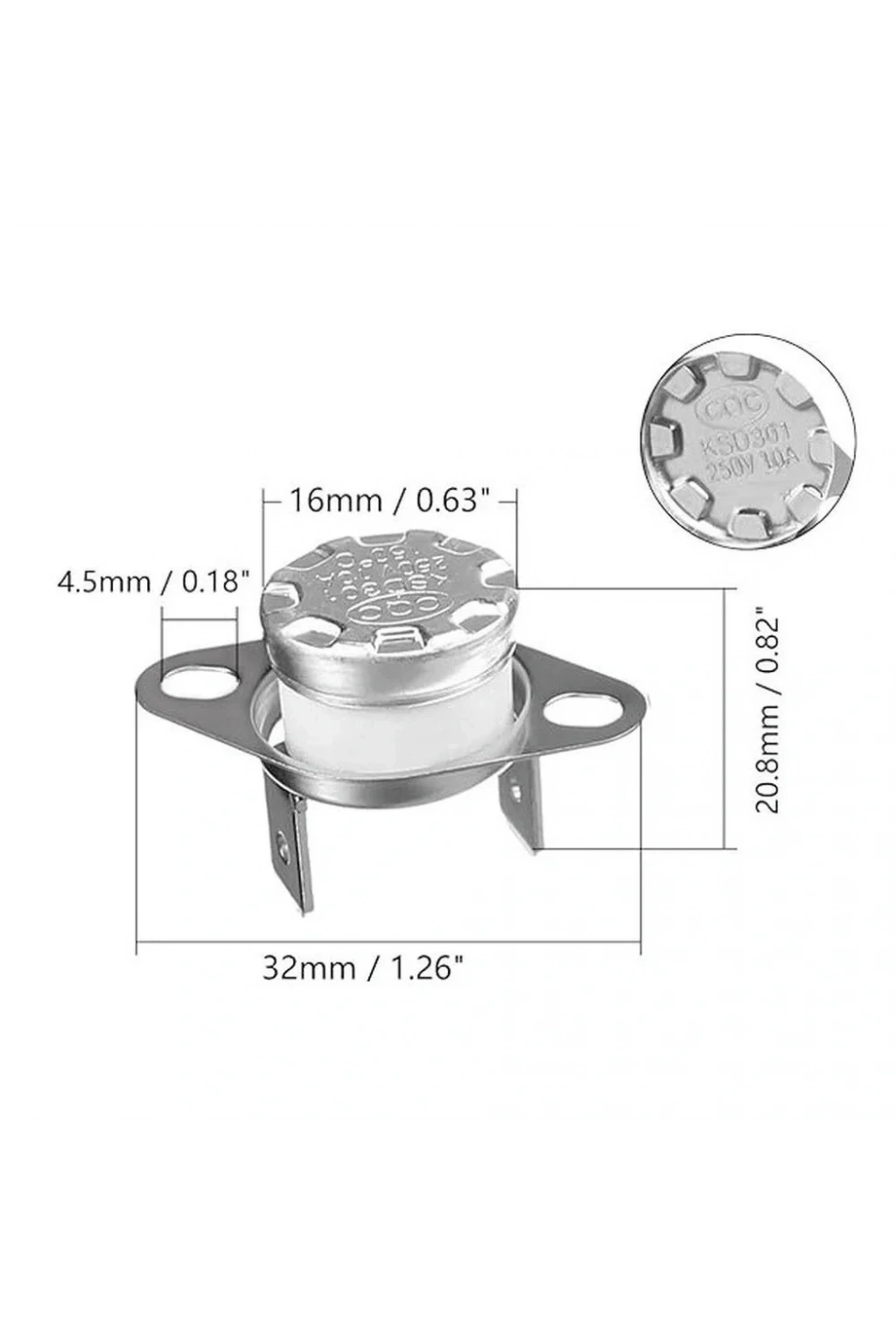 IC-269 NK 220°C Bi Metal Termostat Kontak Seramik