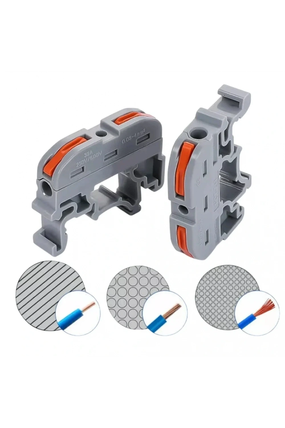 IC-272A Ray Tipi Hızlı Bağlantı Klemensi Konektörü 0.08-4mm2 CH-221