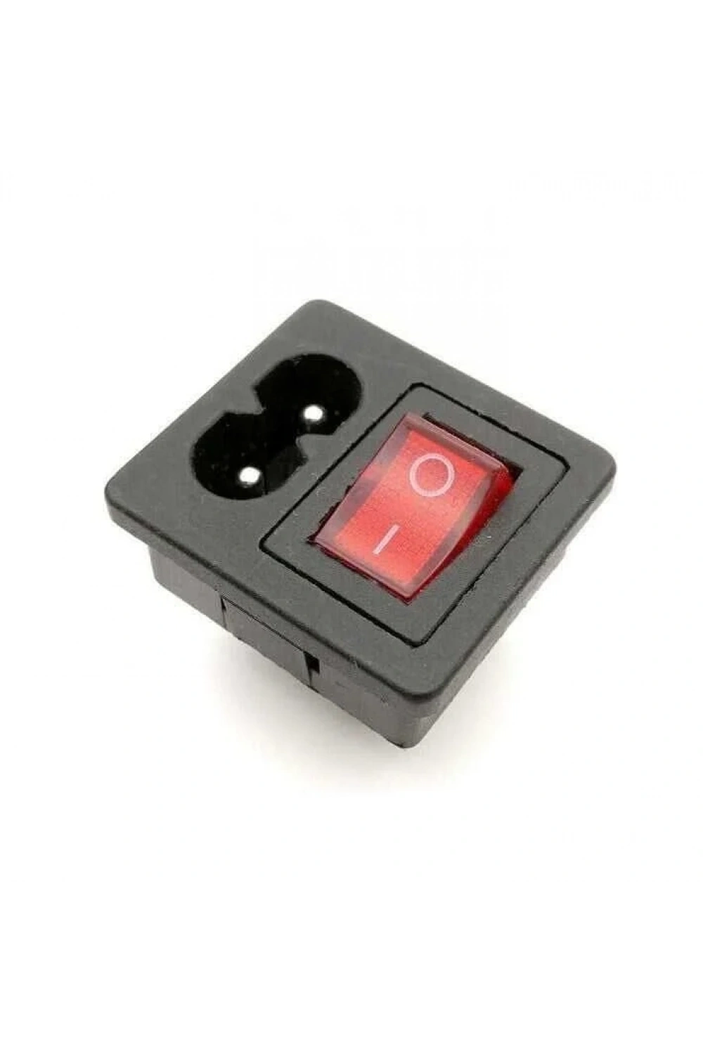 IEC320 2-Pin Erkek Power Soketi - Işıklı Anahtarlı