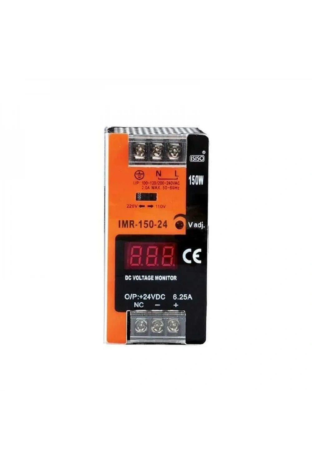IMR-150-48 - 150W 48VDC 3.10A Mini Göstergeli Raya Montajlı Güç Kaynağı