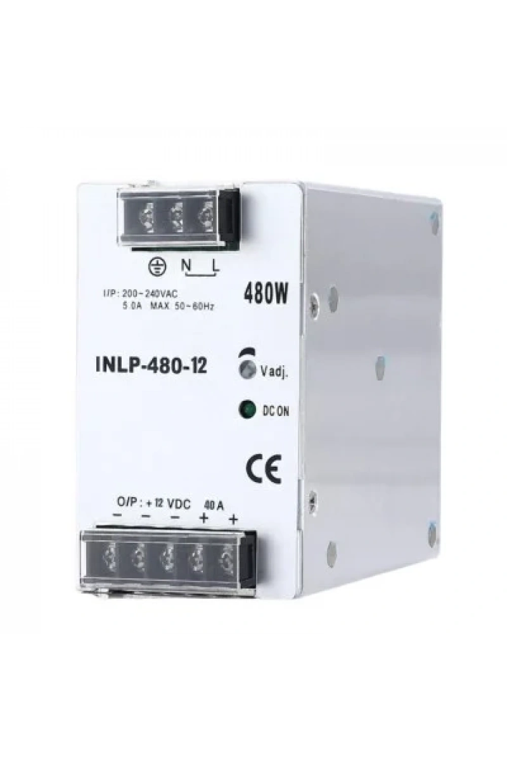INLP-480-12 - 480W 12VDC 40A Raya Montajlı Güç Kaynağı