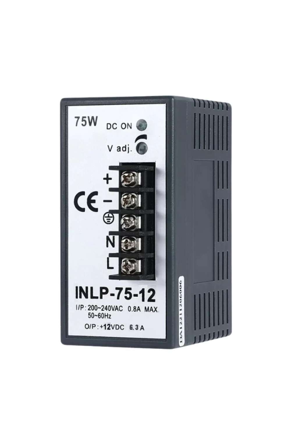 INLP-75-12 - 75W 12VDC 6.3A Raya Montajlı Güç Kaynağı