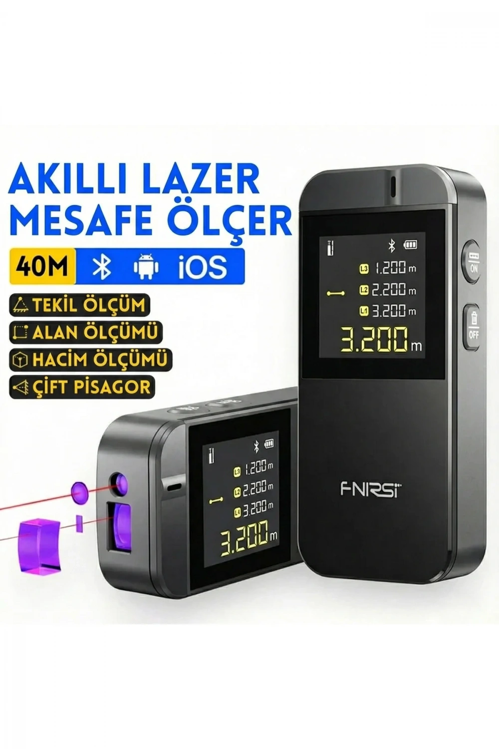 IR40 Akıllı Mesafe Ölçer Lazer Metre