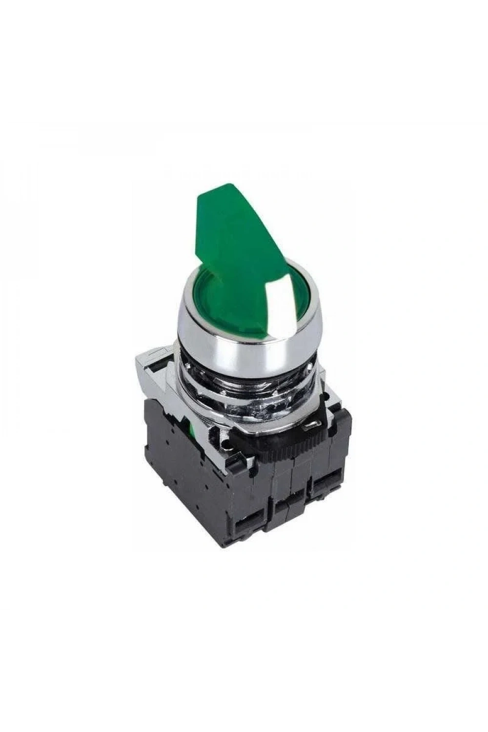 ISM-BK123M5 220V Metal Işıklı Mandal Buton - Yeşil