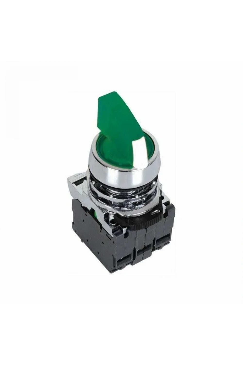 ISM-BK133B5 24V Metal Yeşil Işıklı Mandal Buton 1-0-2