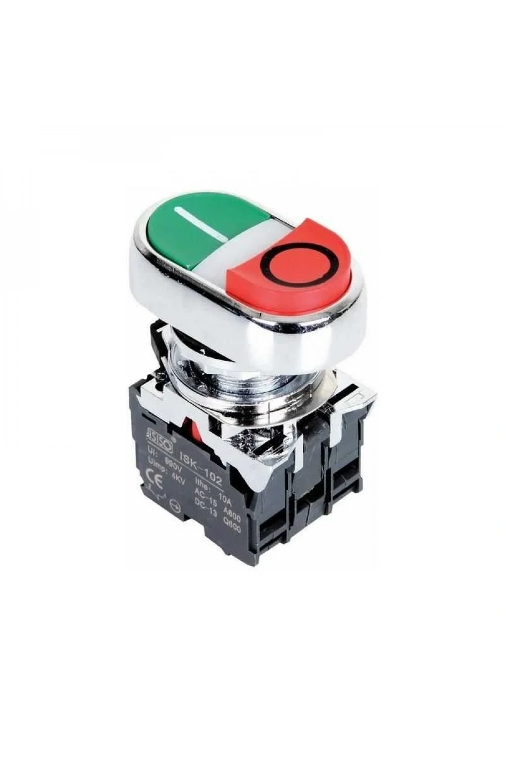 ISM-BW84B5 24V Metal Işıklı Çift Yaylı İkiz Buton