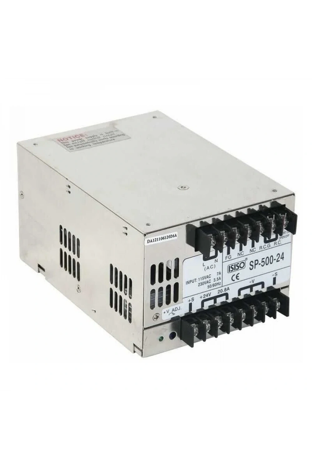 ISP-500-48 - 500W 48VDC 10.5A Ray Montajlı Kapalı Tip Güç Kaynağı