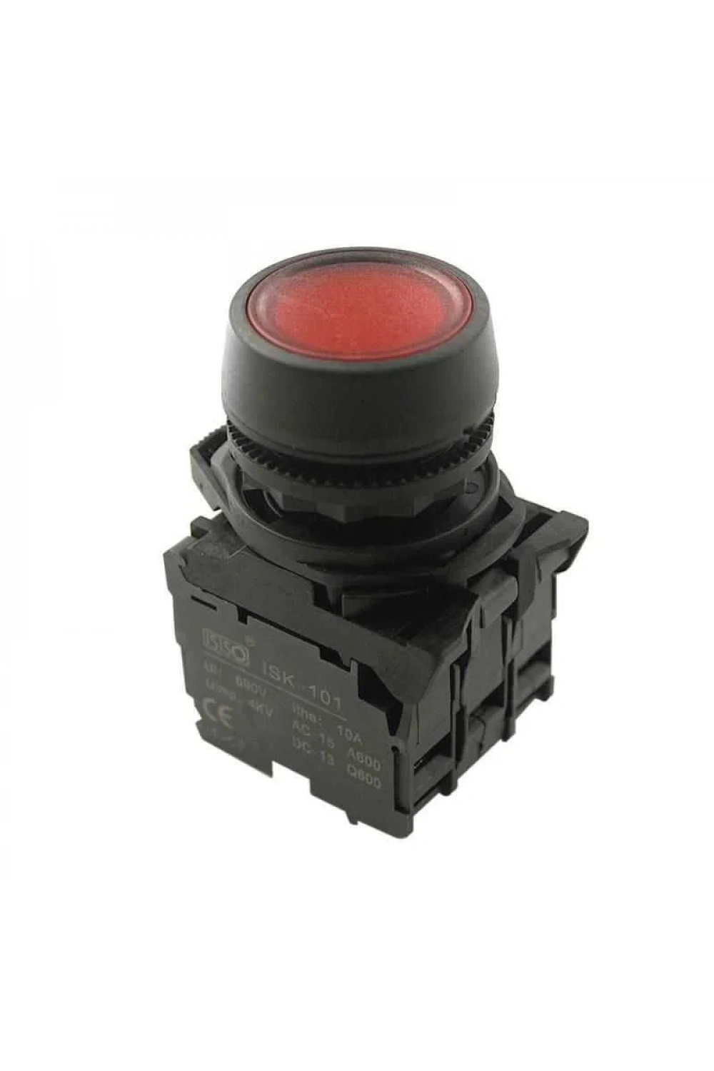 ISP-AW34M5 220V Led Işıklı Yaylı Buton - Kırmızı