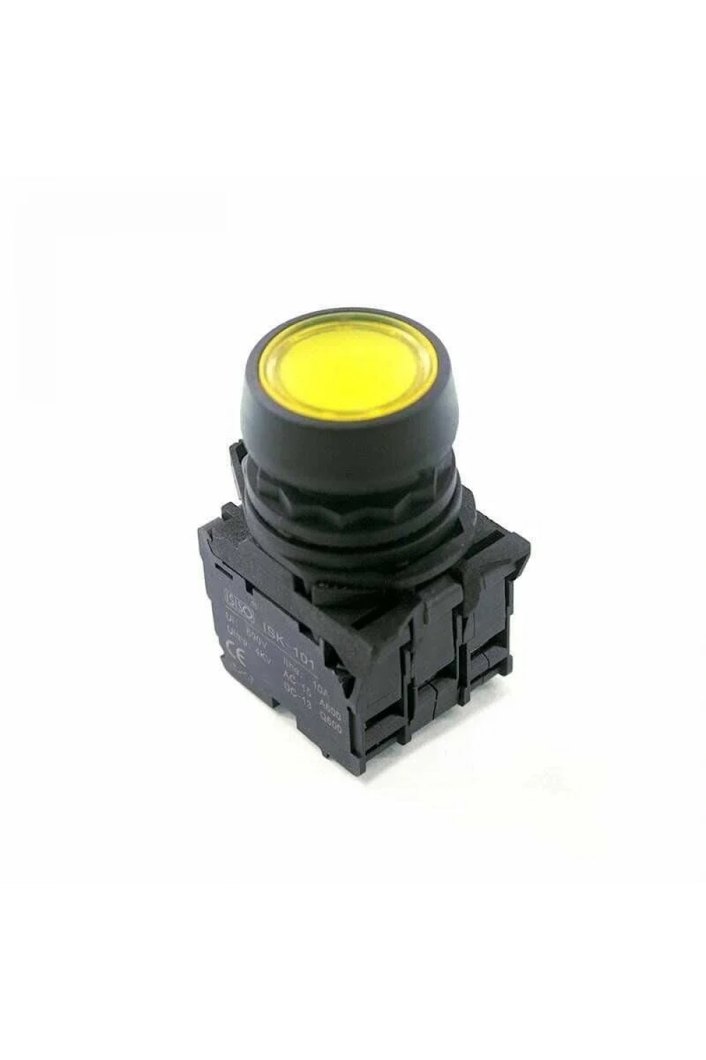 ISP-AW35B5 24V Led Işıklı Yaylı Buton - Sarı