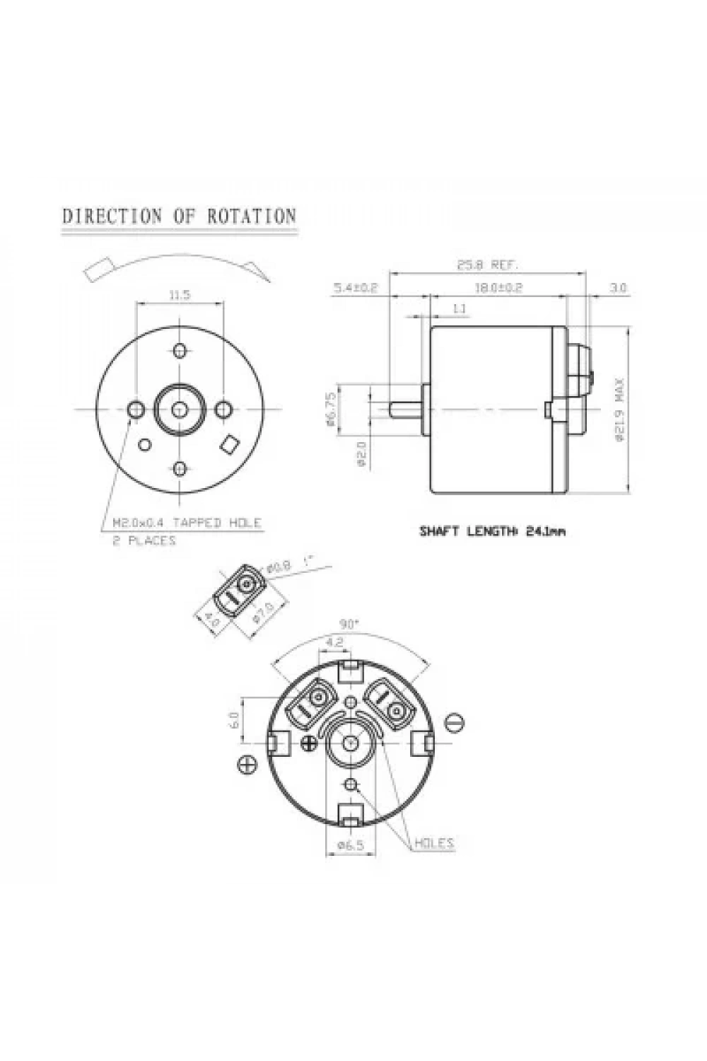JRF-146VA 3.6V Mini DC Motor