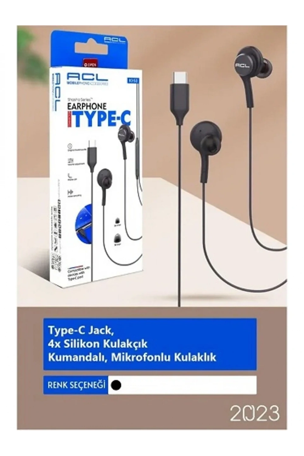 K1-53 Type-C Jack Mikrofonlu Kumandalı Kablolu Kulaklık