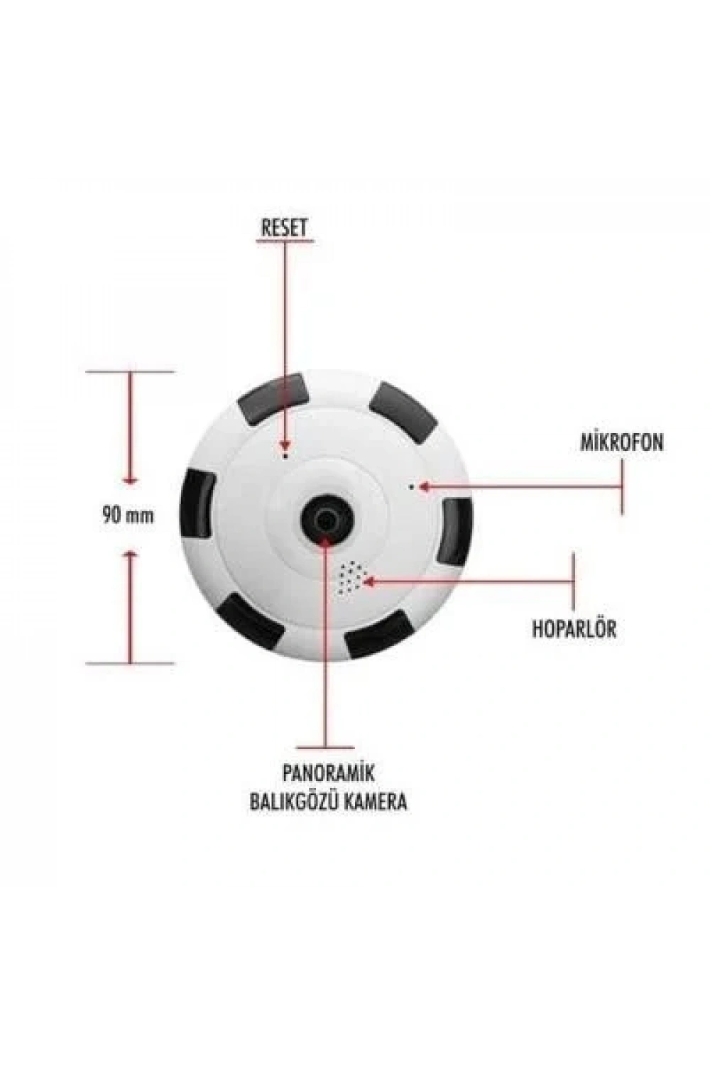 Kablosuz Panoramik Kamera 1080P Gece Görüşlü Bebek Kamerası