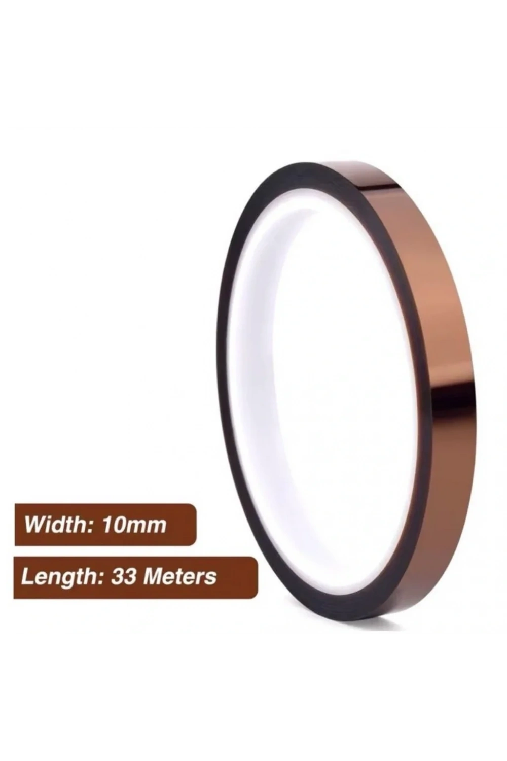Kapton Bant 10mmx33m Yüksek Isıya Dayanıklı Yanmaz Bant