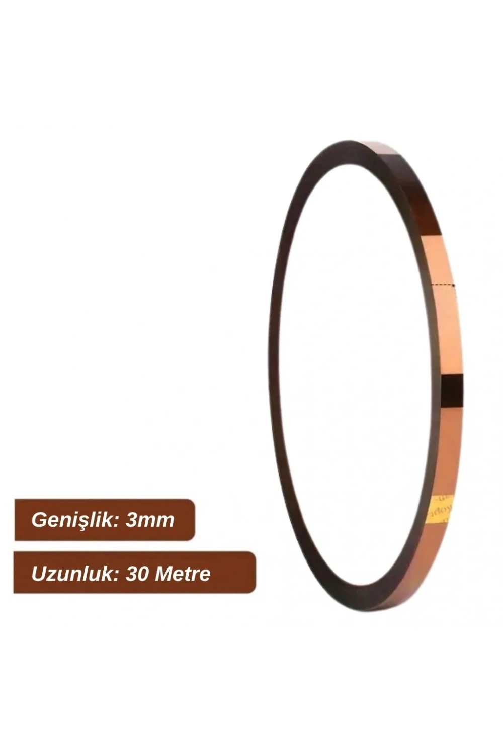 Kapton Bant 3mmx30m Yüksek Isıya Dayanıklı Yanmaz Bant