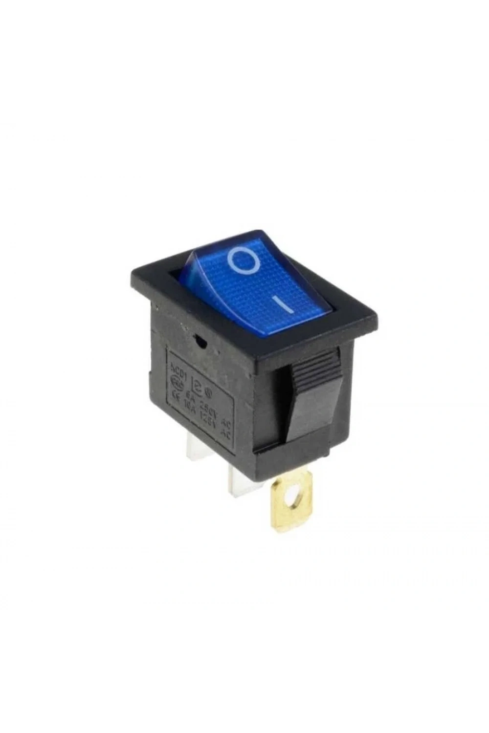 KCD1 Siyah Mavi Işıklı On/Off Anahtar 3 Pin