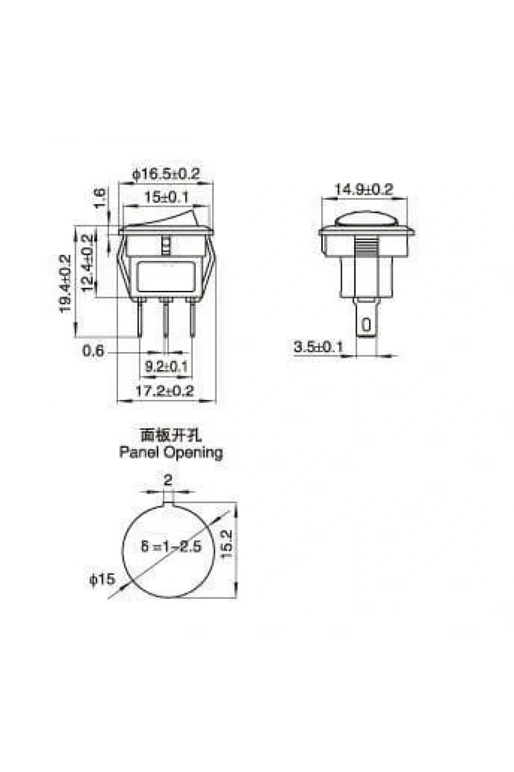 KCD11 Işıklı ON-OFF Anahtar 3 Pin