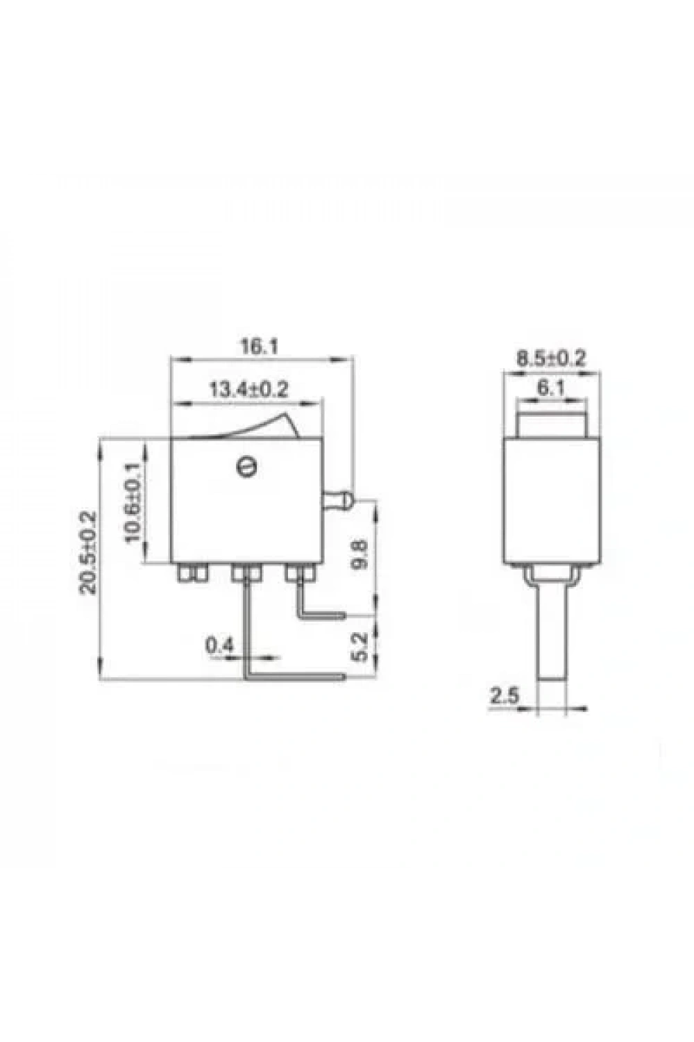 KCD11 Mini On-Off Anahtar PCB Tip - Siyah