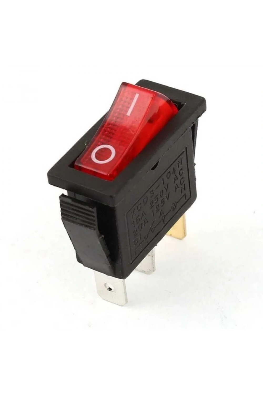 KCD3 Tekli Dar Işıklı On/Off Anahtar - Kırmızı