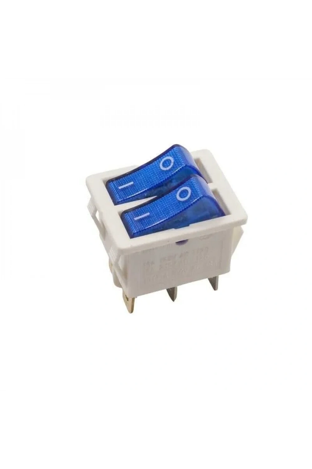 KCD4 İkili Işıklı ON-OFF Switch 6 Pin - Mavi
