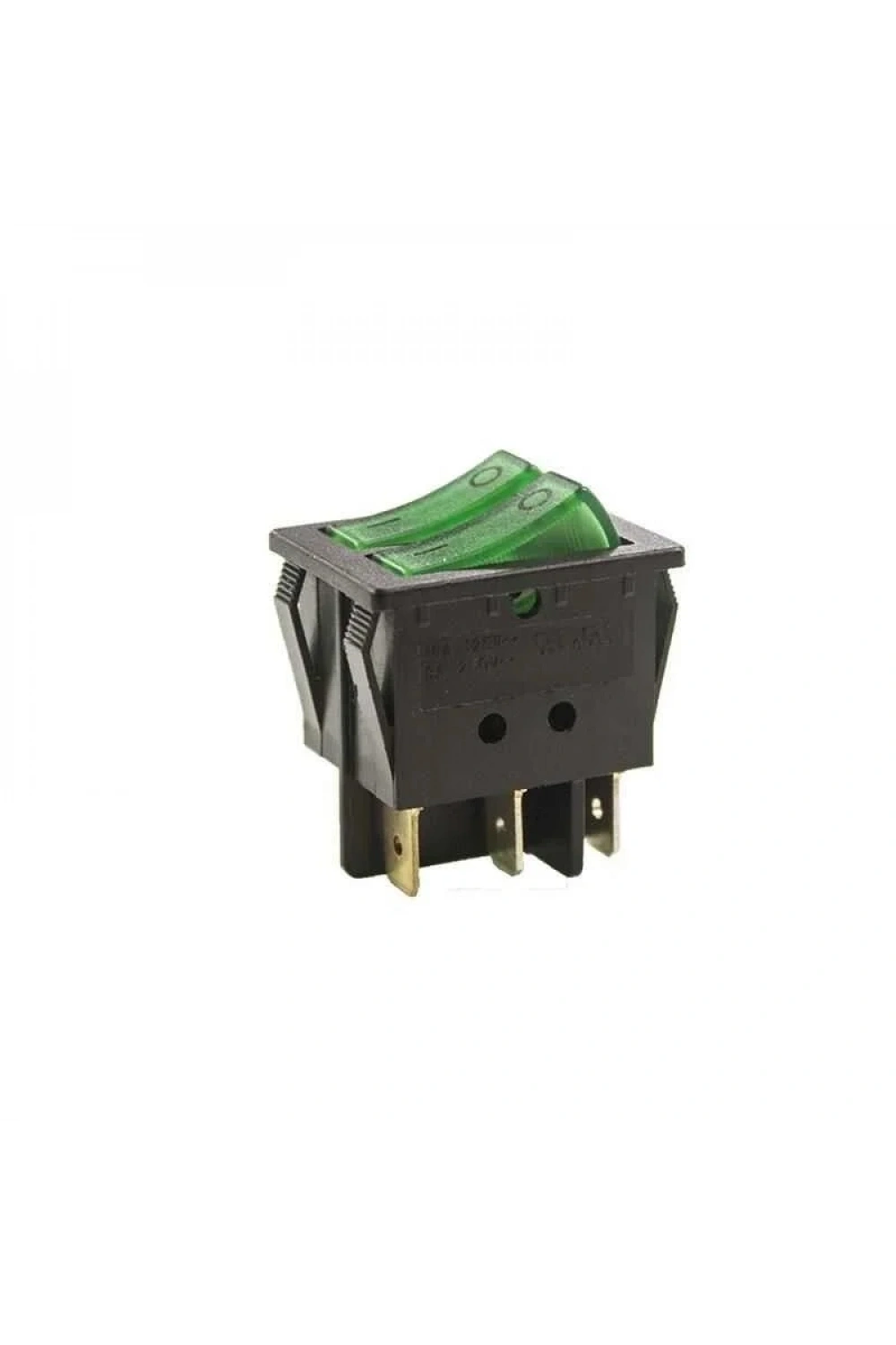 KCD4 İkili Işıklı ON-OFF Switch Yeşil 6 Pin