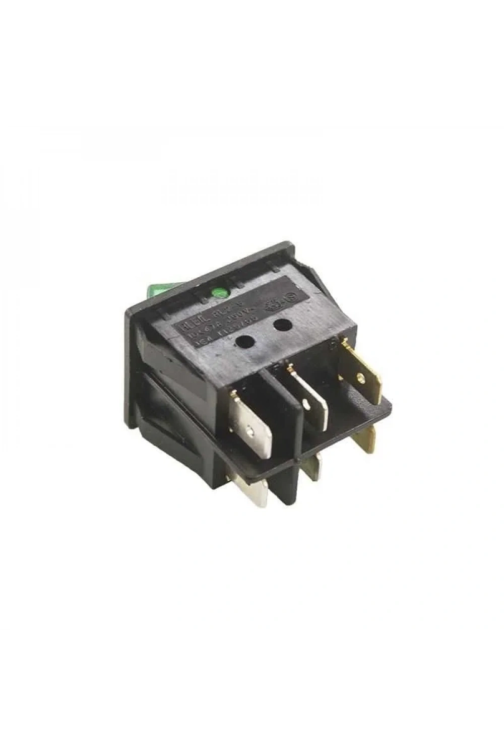 KCD4 İkili Işıklı ON-OFF Switch Yeşil 6 Pin