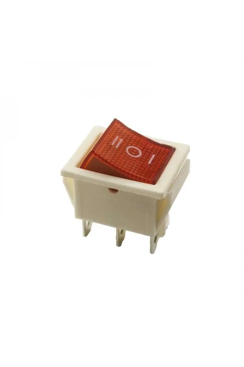 KCD4 ON-OFF-ON Üç Konumlu Işıklı Anahtar 6 Pin - Beyaz