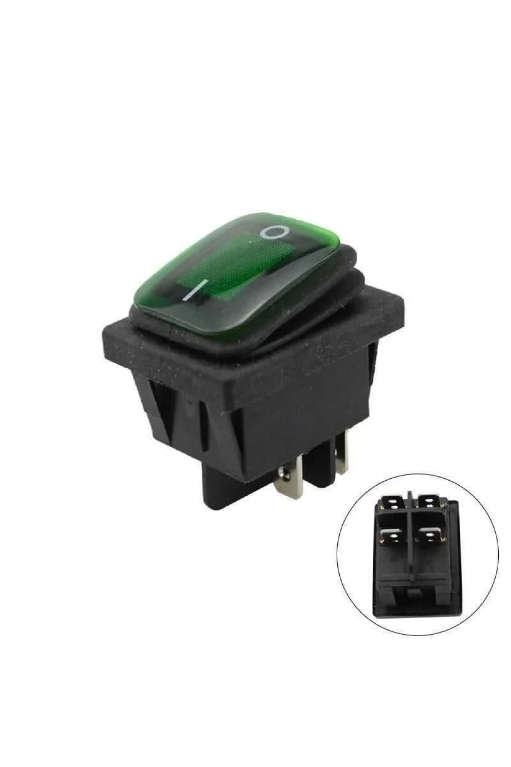 KCD4 Su Geçirmez 30A Yeşil Led Işıklı ON-OFF Anahtar 4 Pin