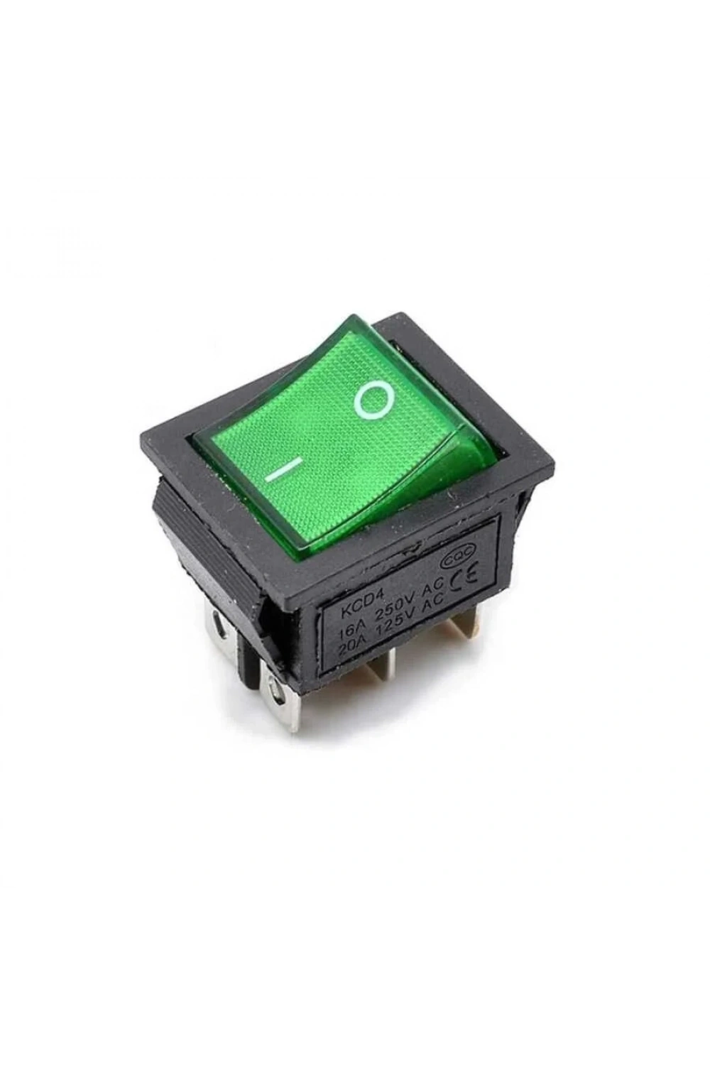 KCD4 Yeşil Işıklı On/Off Anahtar 4 Pin