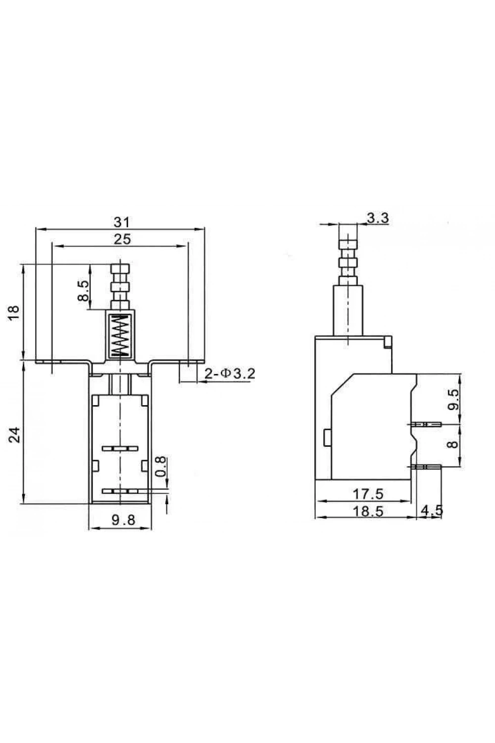 KDC-A10 Vidalı TV Anahtarı 2-Pin