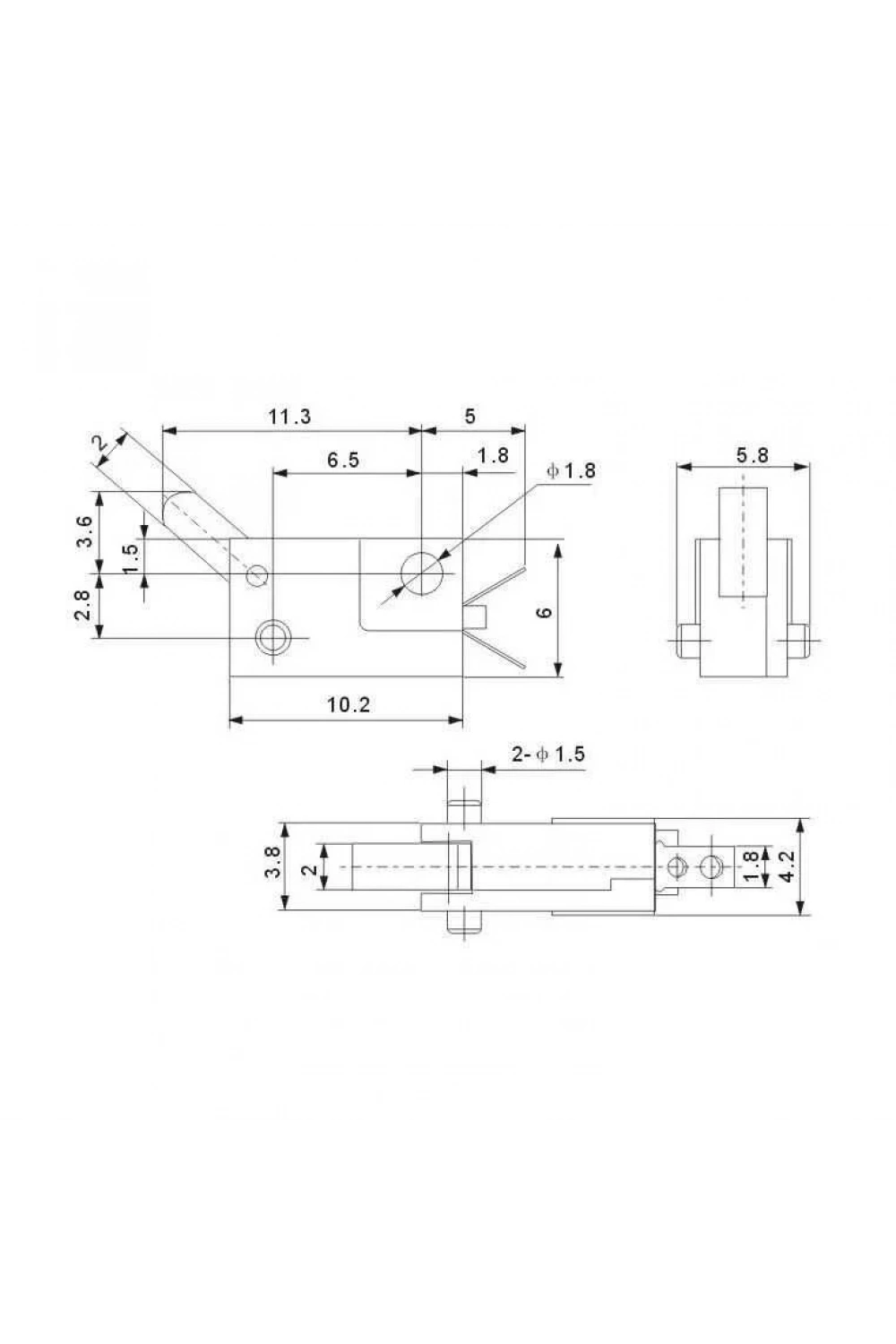 KFC-V-101 Micro Switch 2-Pin