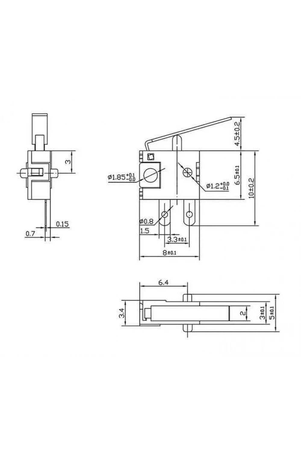 KFC-V-103F Micro Switch 2-Pin