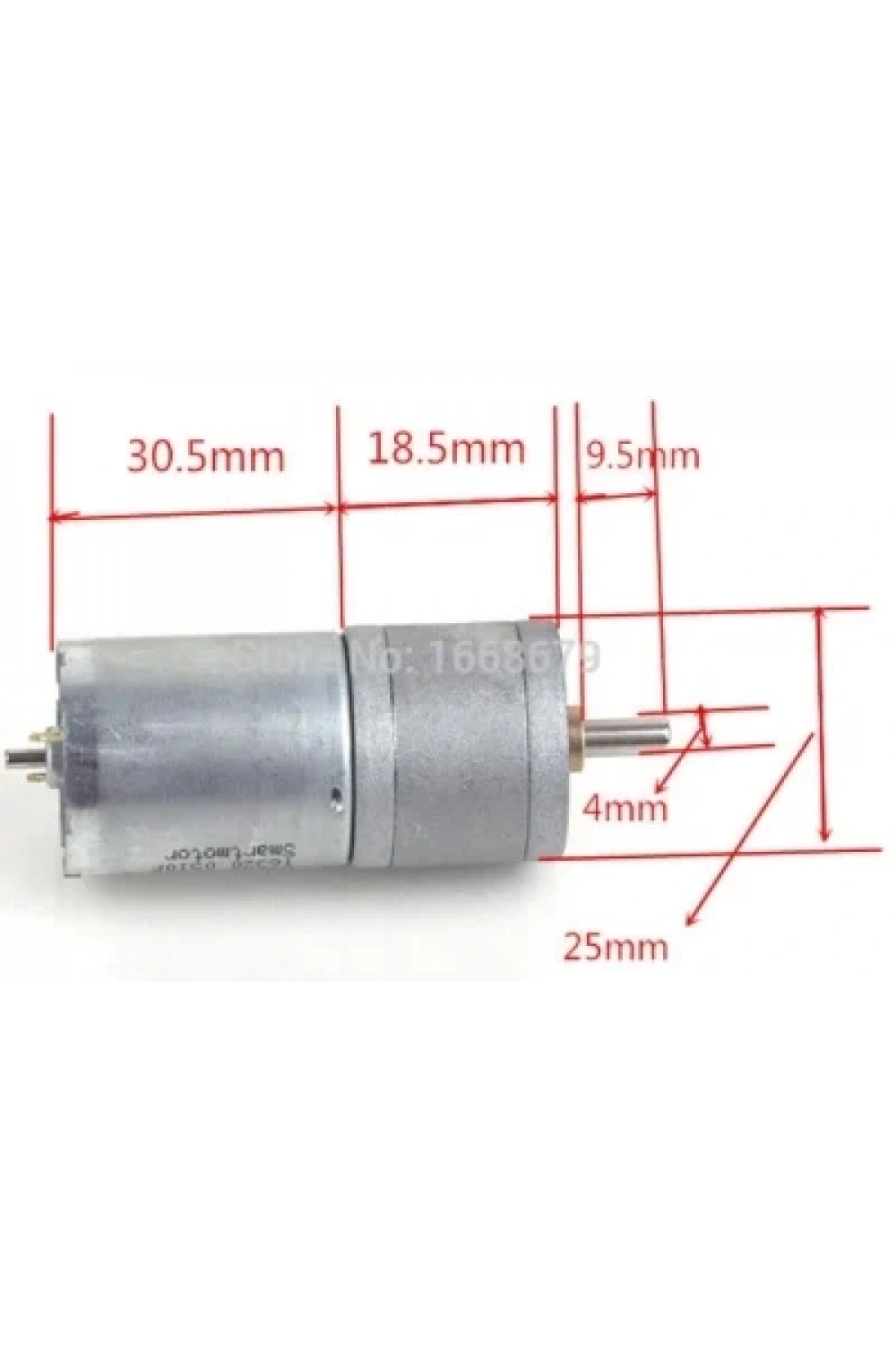 KGA25 24V 970Rpm 25mm Redüktörlü ve Encoderli Dc Motor