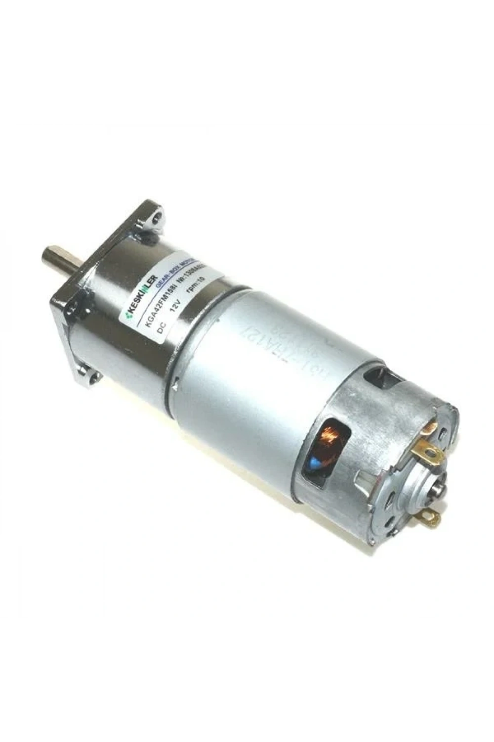 KGA42 12V 10Rpm 42mm Redüktörlü Flanşlı Uzun Dc Motor