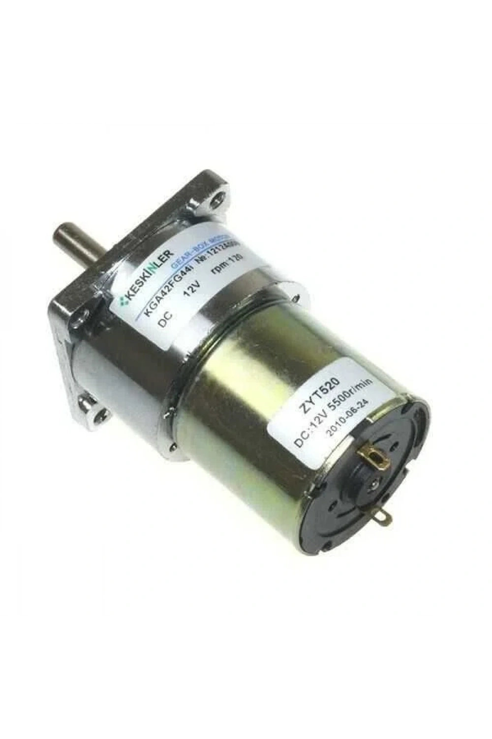 KGA42 12V 120Rpm 42mm Redüktörlü Flanşlı Kısa  Dc Motor