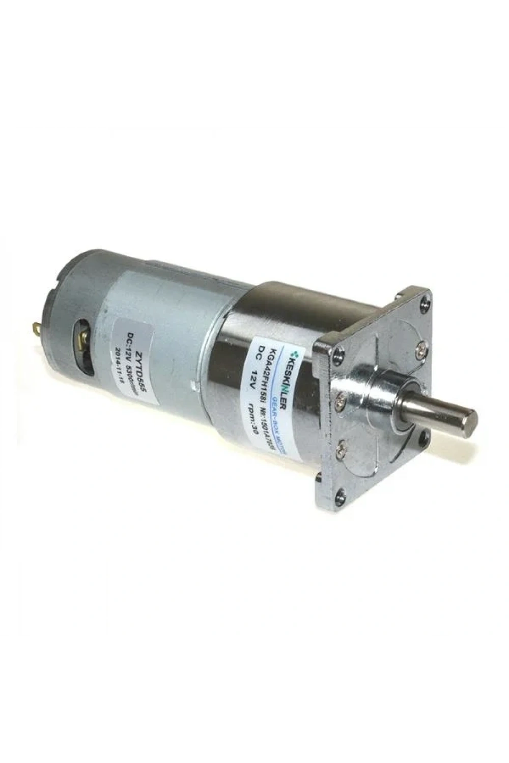 KGA42 12V 30Rpm 42mm Redüktörlü Flanşlı Uzun Dc Motor