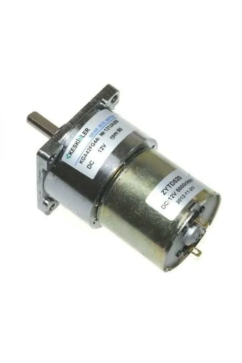 KGA42 12V 90Rpm 42mm Redüktörlü Flanşlı Kısa Dc Motor
