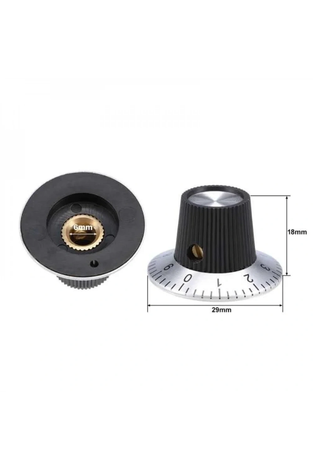 KN-C2 6mm Potansiyometre Başlığı - 29x18mm