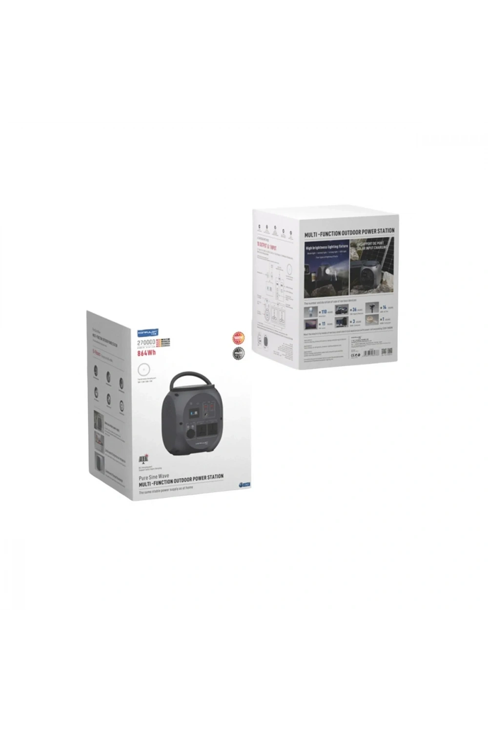 Konfulon CN09 Powerbank 1000W 270.000 mAh Kamp Şarj 45W PD - Gri
