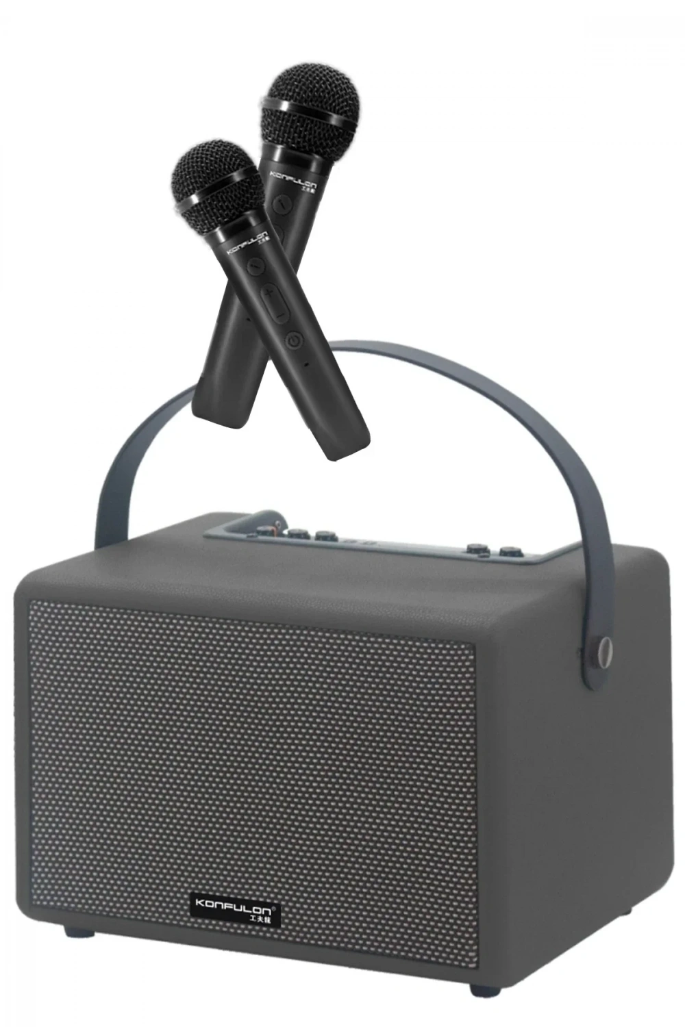 Konfulon F31 50W Sürücülü 2 Adet Mikrofonlu BT 5.2 Kablosuz Hoparlör - Siyah