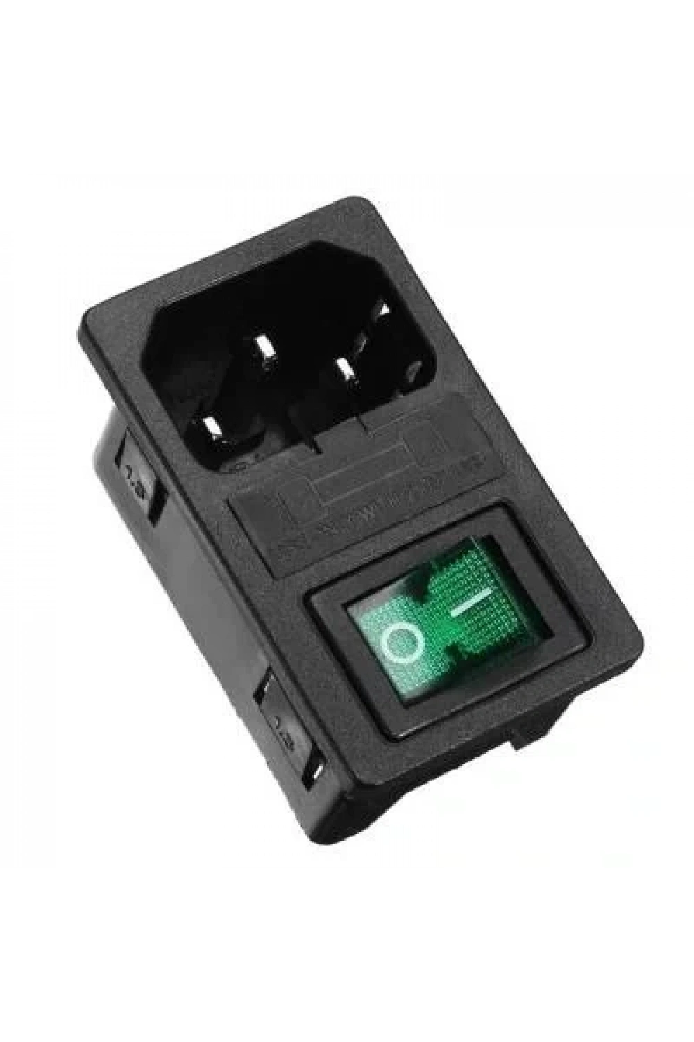 Kulaksız Erkek Power Soketi - Yeşil Işıklı Anahtarlı