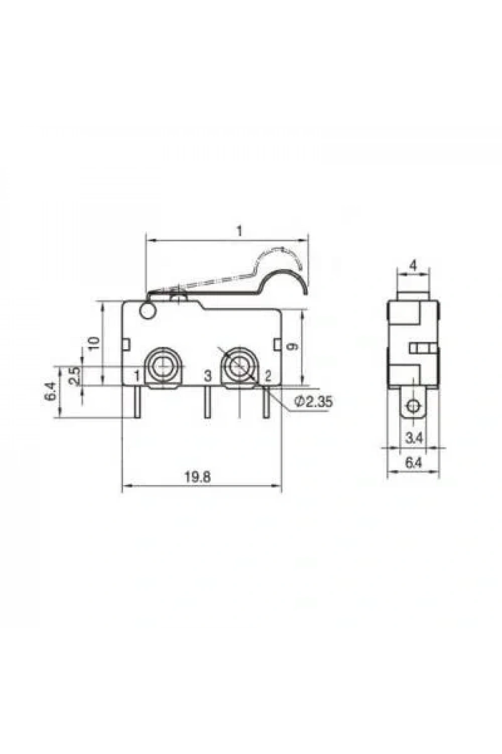 KW4A Micro Switch 3-Pin