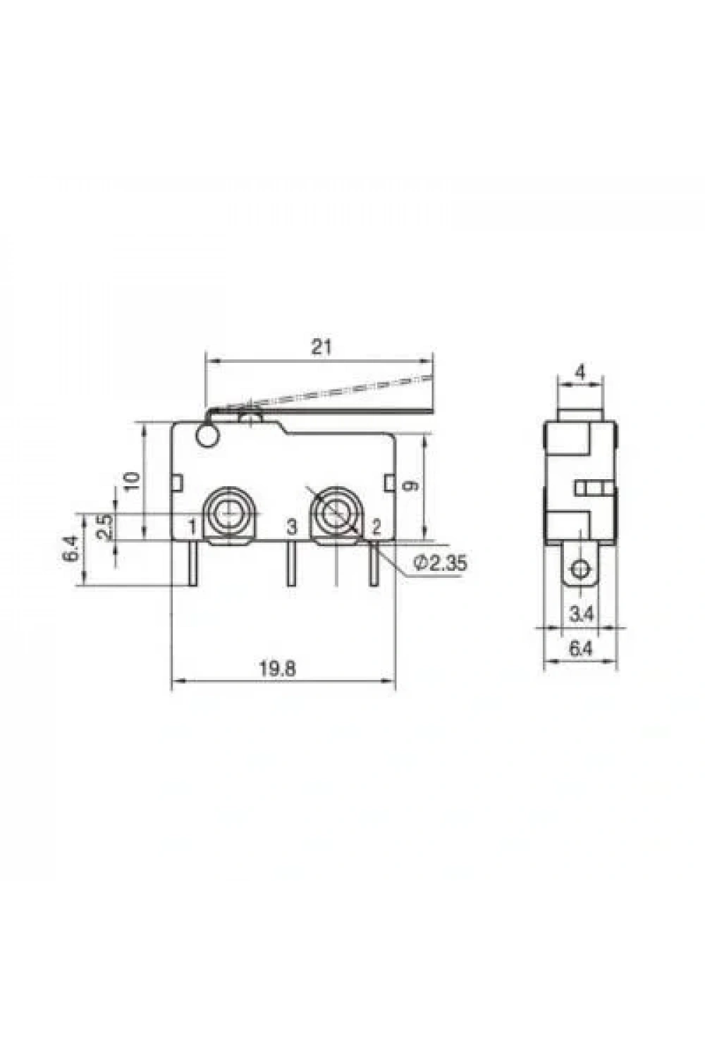KW4A Micro Switch 3-Pin