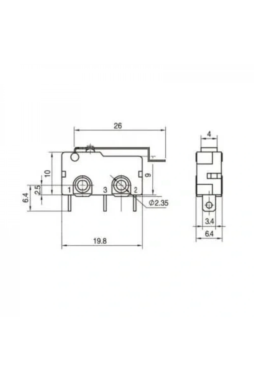 KW4A Micro Switch 3-Pin