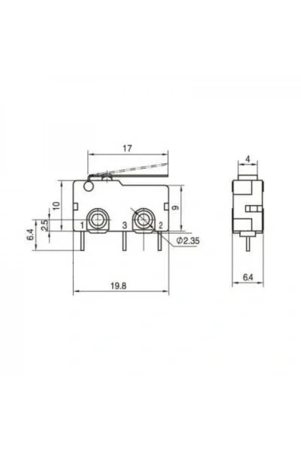 KW4A Micro Switch 3-Pin PCB Tip