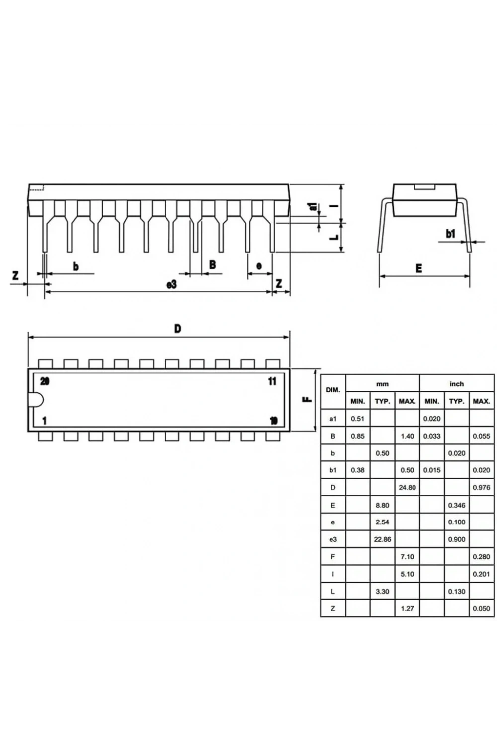 L293E Motor Sürücü Entegresi Dip-20