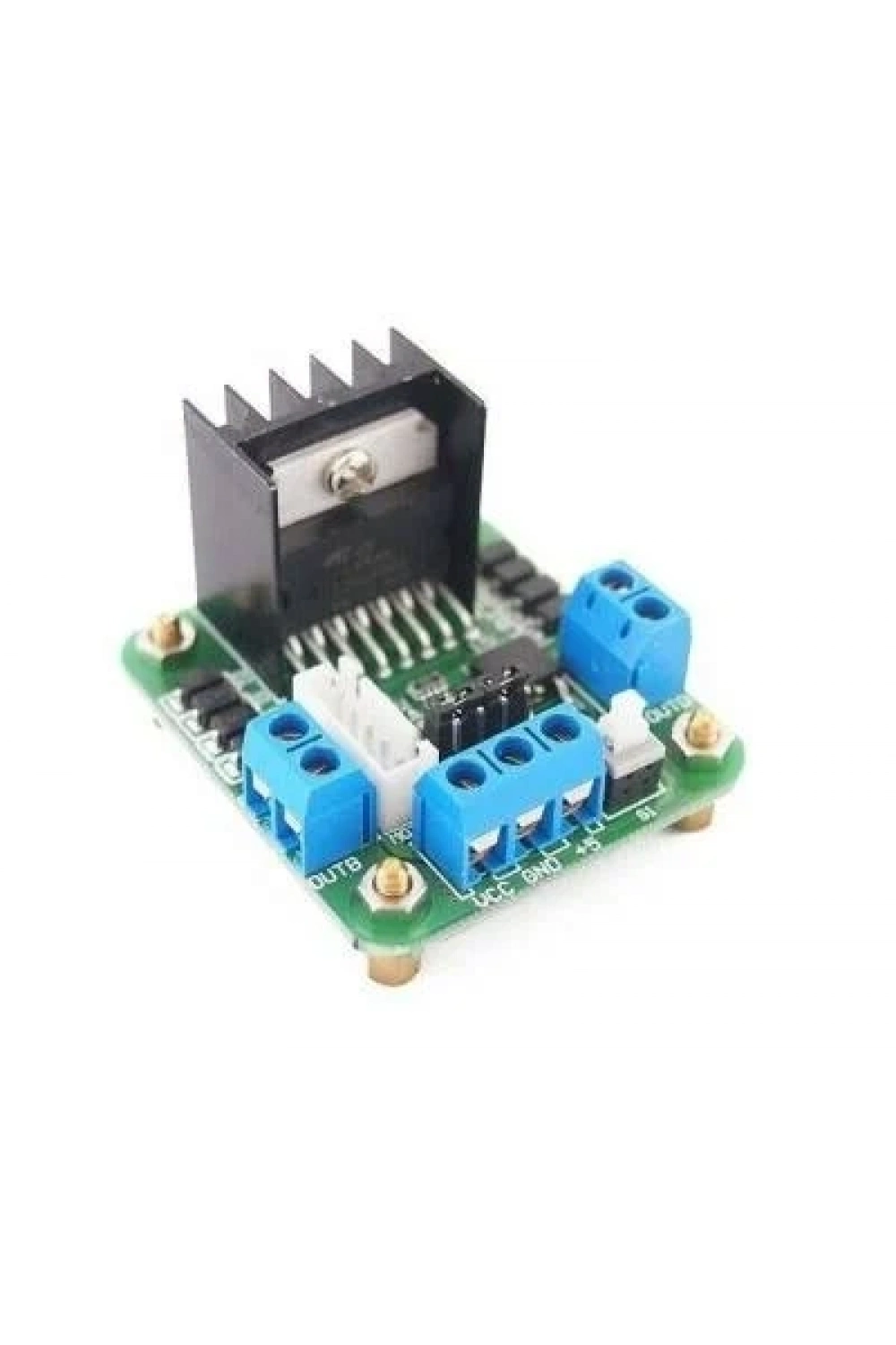 L298 Voltaj Regulatörlü Çift Motor Sürücü Kartı (Yeşil Pcb)