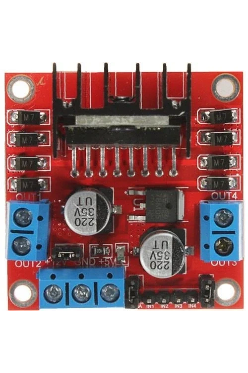 L298N Voltaj Regülatörlü Çift Motor Sürücü Kartı