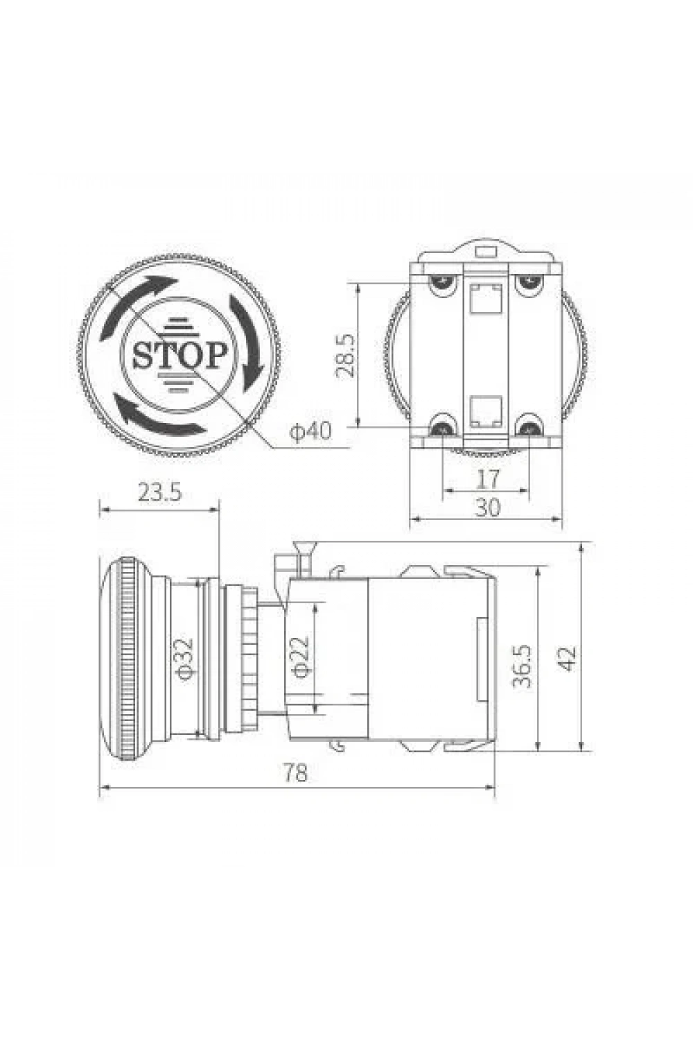 LA38 Metal Acil Stop Butonu